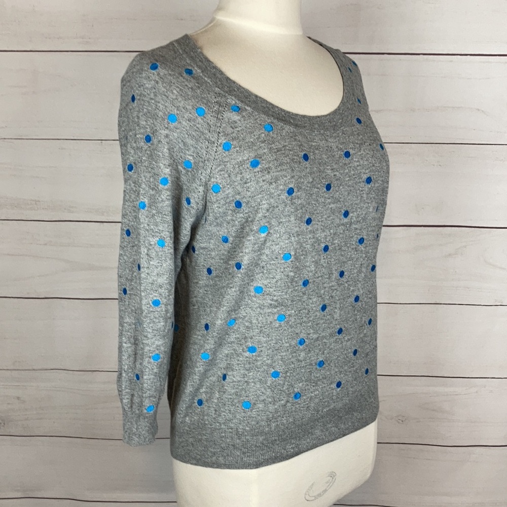 Madewell Wallace Polka Dot Sweater Gray S